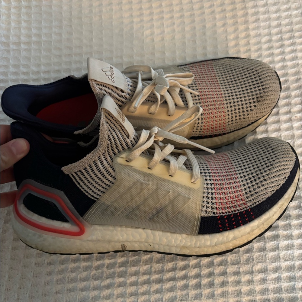 Adidas Ultraboost with Red and Gray Accents